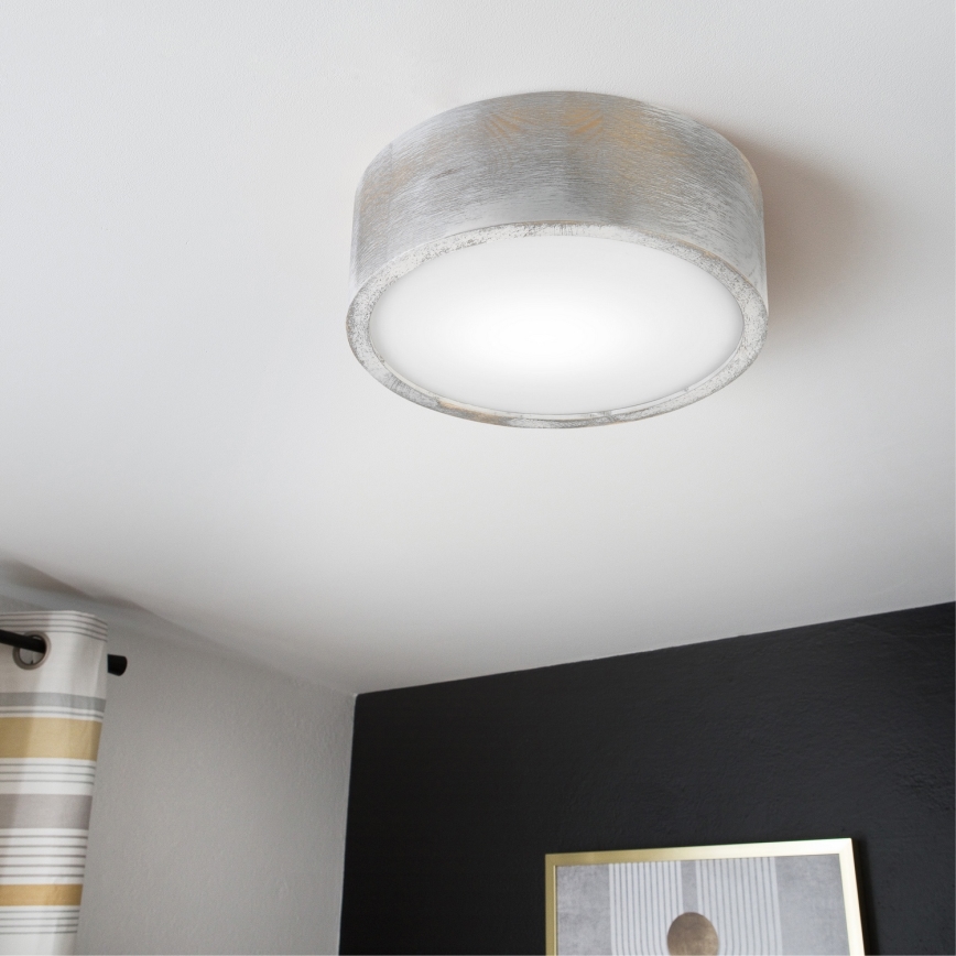 Brilagi - Таванно осветително тяло PINO 1xE27/15W/230V борово/сребристо Ø 27,5 см