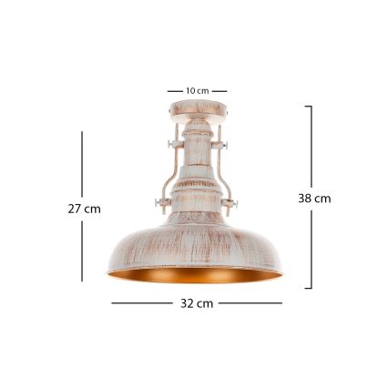 Brilagi - Таванно осветително тяло PYRONIC 1xE27/40W/230V Ø 32 см кремав/патина
