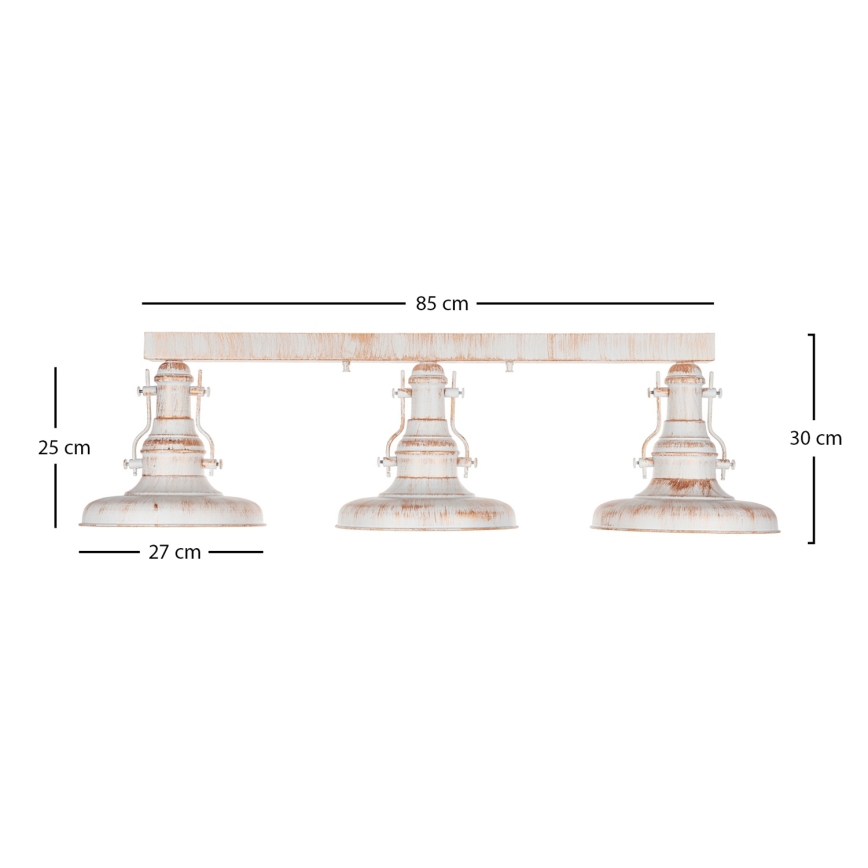 Brilagi - Таванно осветително тяло PYRONIC 3xE27/40W/230V крем/патина