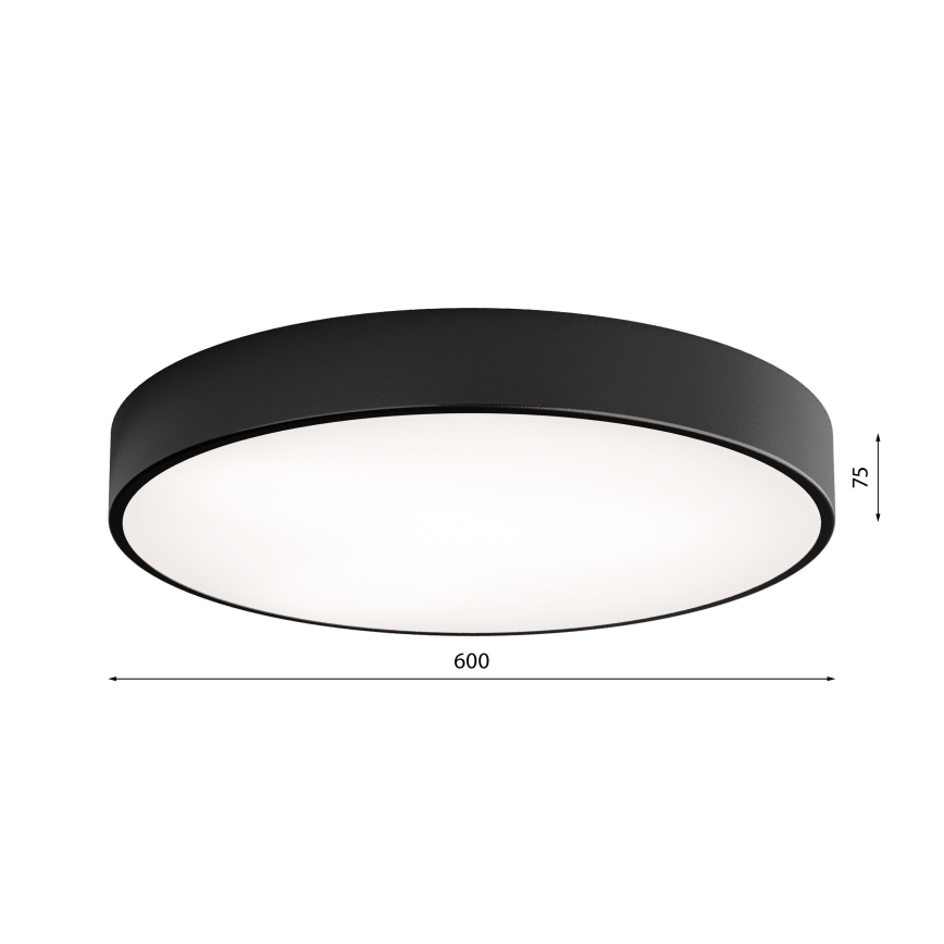 Brilagi - Таванно осветително тяло с вграден сензор CLARE, 5xE27/40W/230V, Ø 60 см, черно