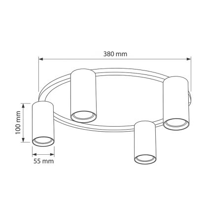 Brilagi - Таванно осветително тяло SELE 4xGU10/30W/230V бяло