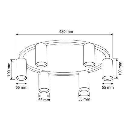 Brilagi - Таванно осветително тяло SELE 6xGU10/30W/230V черно