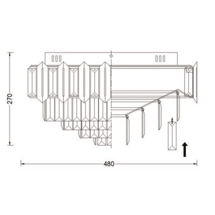 Brilagi - Таванно осветително тяло SPECTRA 5xE14/40W/230V Ø 48 см златно