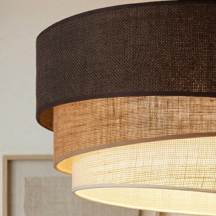 Brilagi - Таванно осветително тяло TRIO 3xE27/60W/230V Ø 60 см кафяво/бежово/бяло