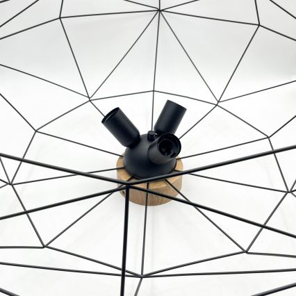 Brilagi - Таванно осветително тяло WOODY BASKET 3xE27/60W/230V Ø 80 см цвят дъб