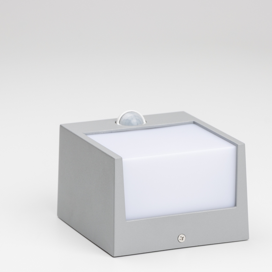 Brilagi - LED външно стенен осветител с сензор TERNI LED/12W/230V сив IP44
