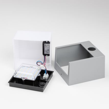 Brilagi - LED външно стенен осветител с сензор TERNI LED/12W/230V сив IP44