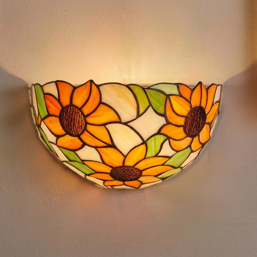 Brilagi - Тифани витражен аплик SUNFLOWER 1xE14/40W/230V