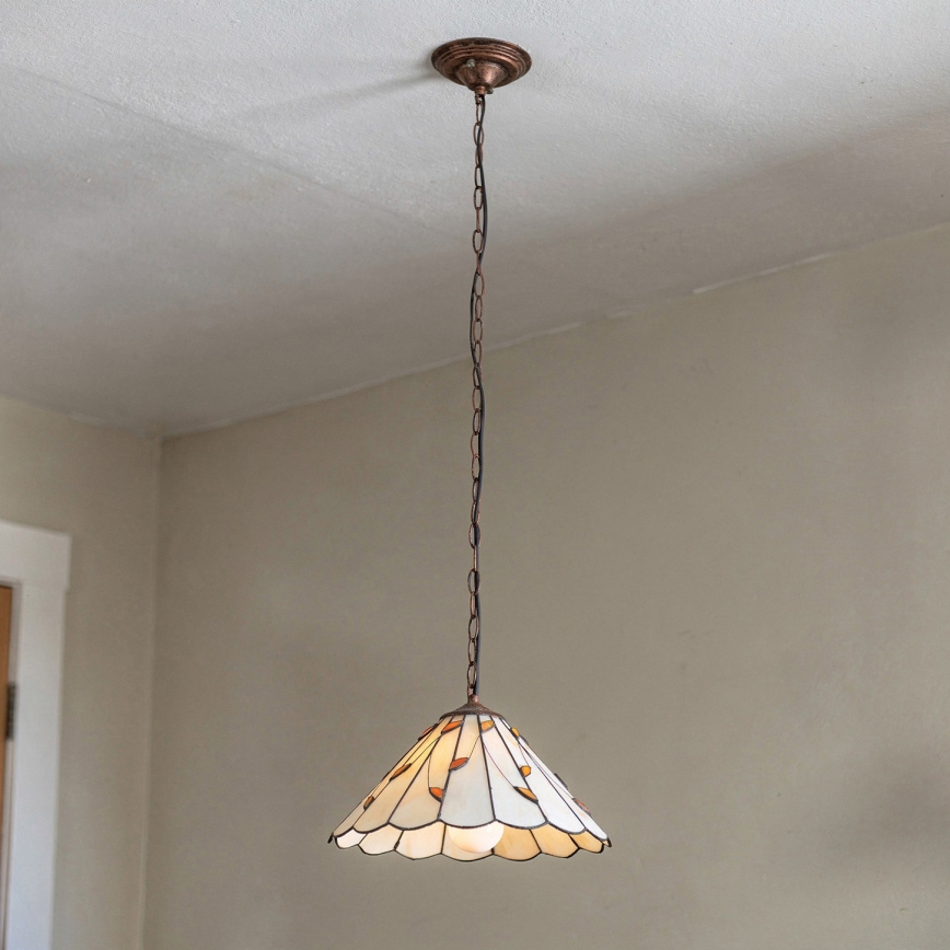 Brilagi - Тифани витражен полилей на верига FOLIA 1xE27/60W/230V диам. 40 см