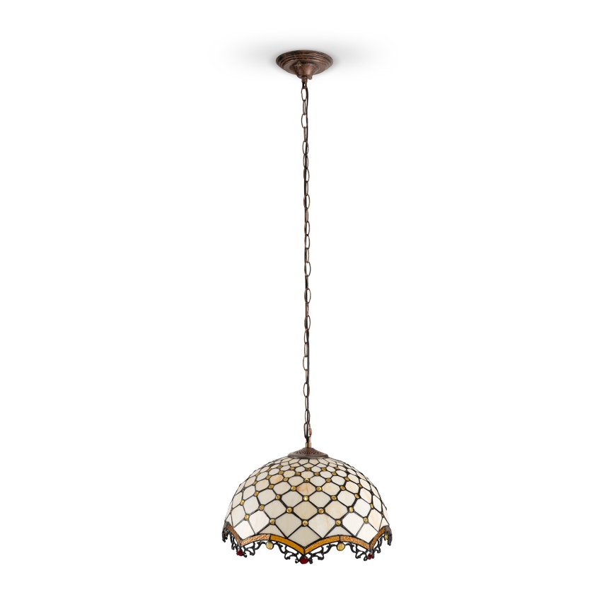 Brilagi - Тифани витражен полилей на верига IVORY 1xE27/60W/230V pr. 40 cm