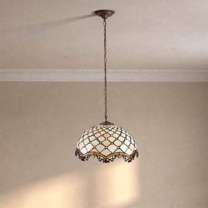 Brilagi - Тифани витражен полилей на верига IVORY 1xE27/60W/230V pr. 40 cm