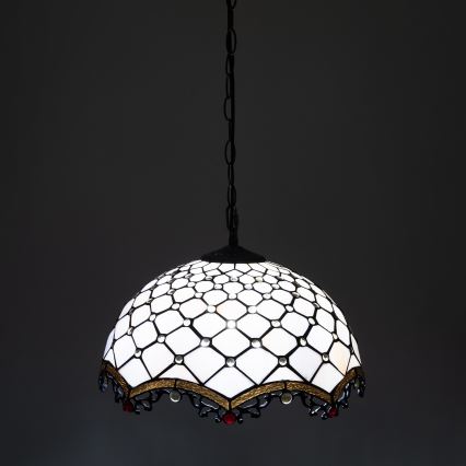Brilagi - Тифани витражен полилей на верига IVORY 1xE27/60W/230V pr. 40 cm