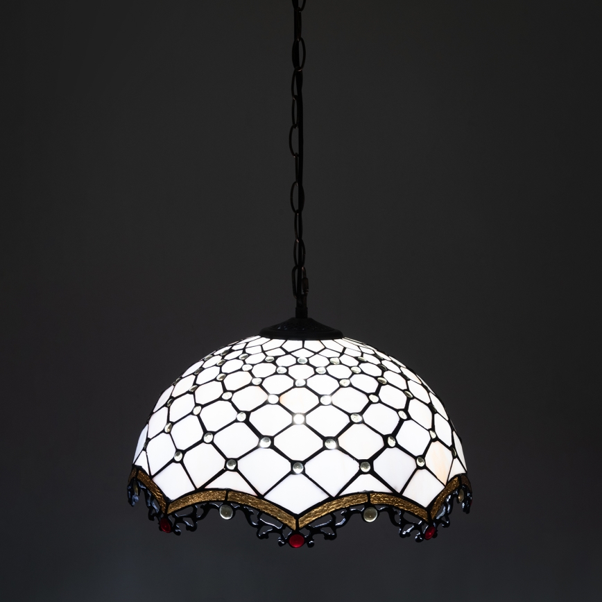 Brilagi - Тифани витражен полилей на верига IVORY 1xE27/60W/230V pr. 40 cm