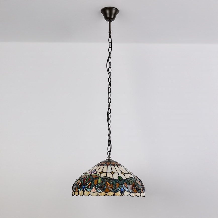Brilagi - Тифани витражен полилей на верига LUISA 2xE27/60W/230V