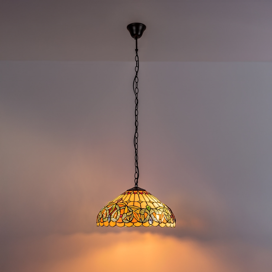 Brilagi - Тифани витражен полилей на верига LUISA 2xE27/60W/230V