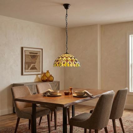 Brilagi - Тифани витражен полилей на верига MARGARET 2xE27/60W/230V