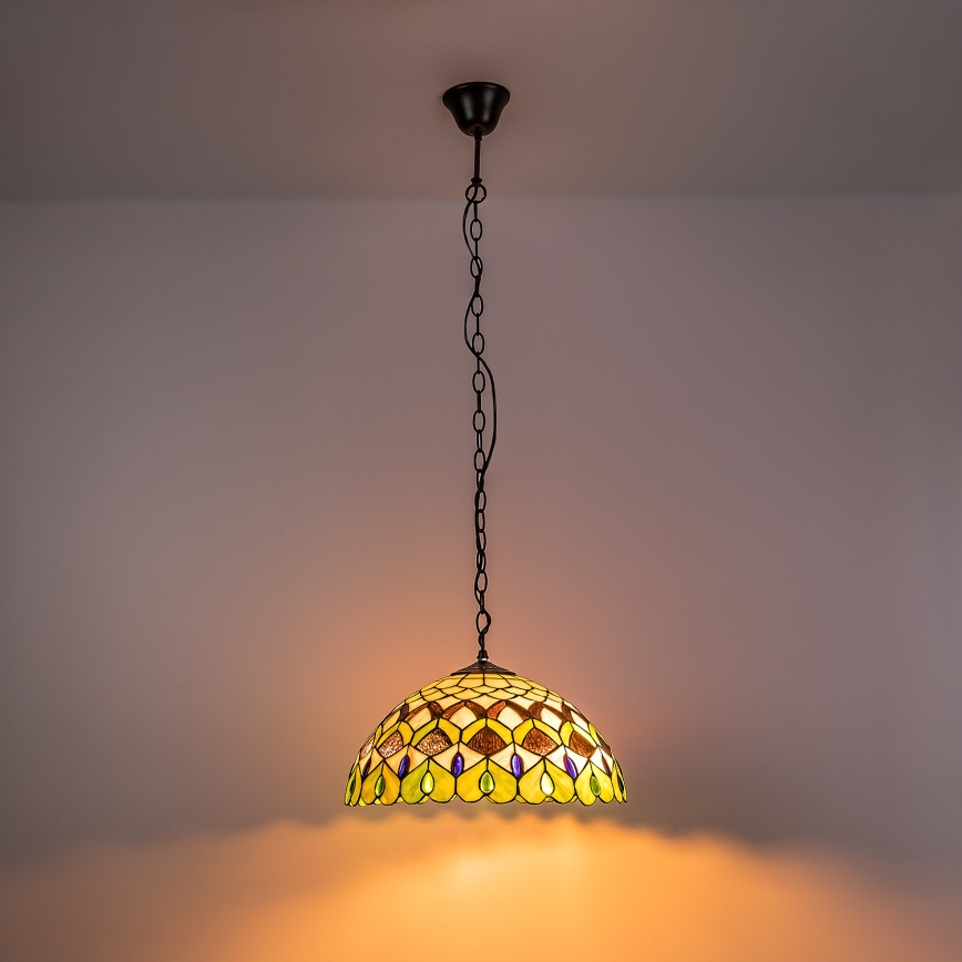 Brilagi - Тифани витражен полилей на верига MARGARET 2xE27/60W/230V