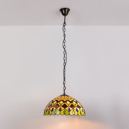 Brilagi - Тифани витражен полилей на верига MARGARET 2xE27/60W/230V