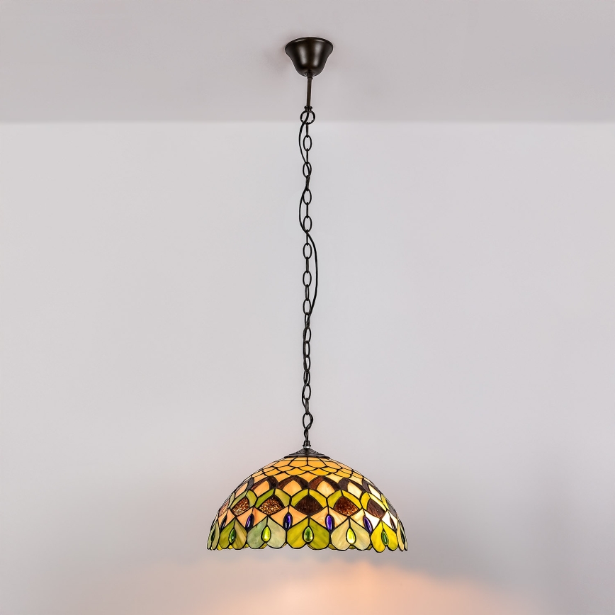Brilagi - Тифани витражен полилей на верига MARGARET 2xE27/60W/230V