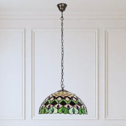 Brilagi - Тифани витражен полилей на верига MARGARET 2xE27/60W/230V