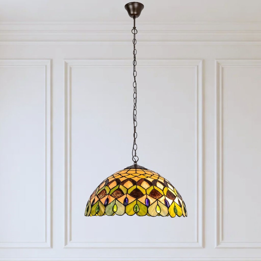 Brilagi - Тифани витражен полилей на верига MARGARET 2xE27/60W/230V