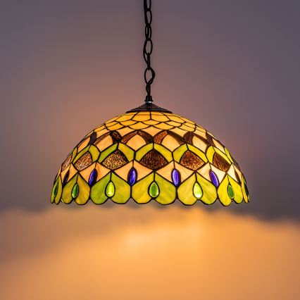 Brilagi - Тифани витражен полилей на верига MARGARET 2xE27/60W/230V