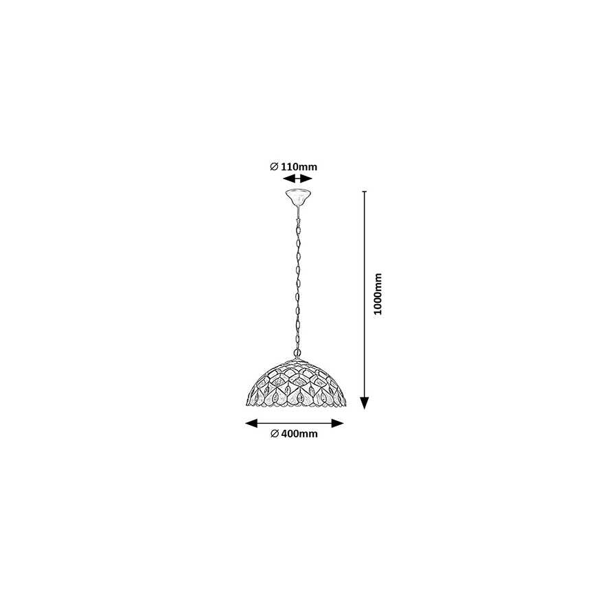 Brilagi - Тифани витражен полилей на верига MARGARET 2xE27/60W/230V
