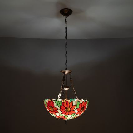 Brilagi - Тифани витражен полилей на верига SUNFLOWER 3xE27/60W/230V Ø 50 см