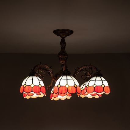 Brilagi - Тифани витражен прикрепен таванен полилей SIENNA 6xE27/60W/230V диам. 60 см
