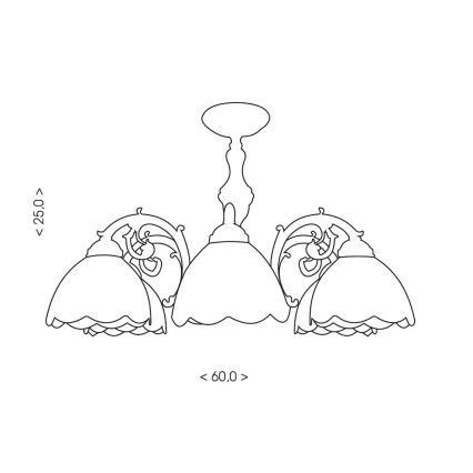 Brilagi - Тифани витражен таванен полилей MIRABELLA 3xE27/60W/230V Ø 60 см