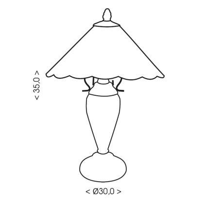 Brilagi - Тифани витражна настолна лампа FOLIA 1xE27/60W/230V + 1xE14/40W