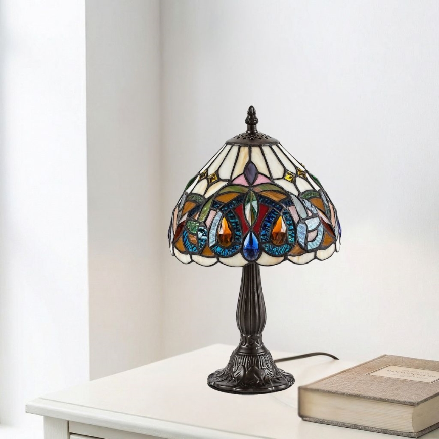 Brilagi - Тифани витражна настолна лампа LUISA 1xE14/40W/230V