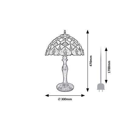 Brilagi - Тифани витражна настолна лампа MARGARET 1xE27/40W/230V
