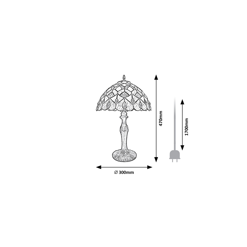 Brilagi - Тифани витражна настолна лампа MARGARET 1xE27/40W/230V