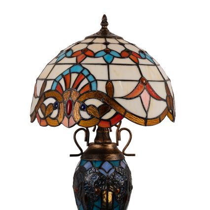 Brilagi - Тифани витражна настолна лампа MIRABELLA 1xE27/60W/230V + 1xE14/40W