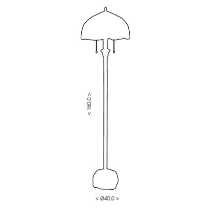 BRILAGI - Тифани витражна подова лампа CORAL 2xE27/60W/230V
