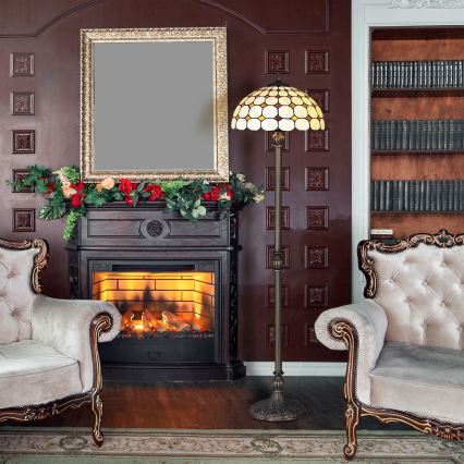 Brilagi - Тифани витражна подова лампа DORAN 2xE27/60W/230V