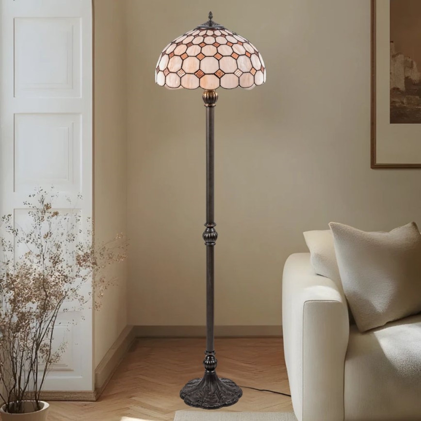 Brilagi - Тифани витражна подова лампа DORAN 2xE27/60W/230V