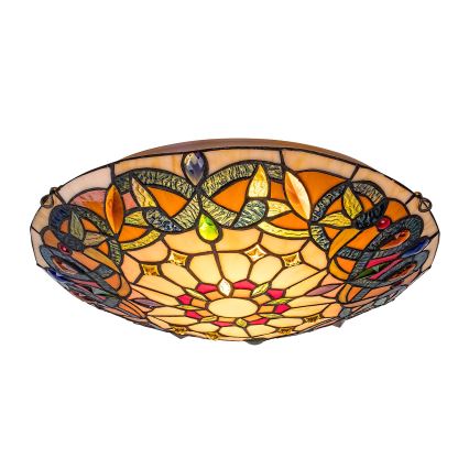 Brilagi - Тифани витражно таванно осветително тяло LUISA 2xE27/60W/230V диаметър 40 см