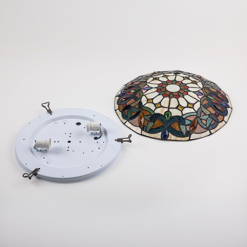 Brilagi - Тифани витражно таванно осветително тяло LUISA 2xE27/60W/230V диаметър 40 см