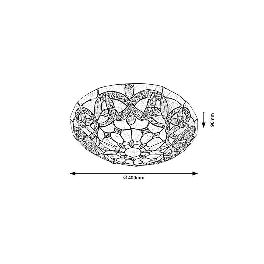 Brilagi - Тифани витражно таванно осветително тяло LUISA 2xE27/60W/230V диаметър 40 см