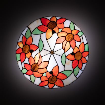 Brilagi - Tiffany витражен плафон SUNFLOWER 3xE27/60W/230V Ø 40 см