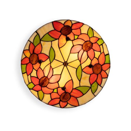 Brilagi - Tiffany витражен плафон SUNFLOWER 3xE27/60W/230V Ø 40 см