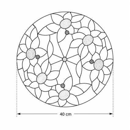 Brilagi - Tiffany витражен плафон SUNFLOWER 3xE27/60W/230V Ø 40 см