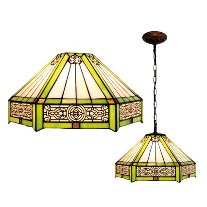 BRILAGI - Tiffany витражен полилей на верига EMERALD 1xE27/60W/230V диаметър 40 см