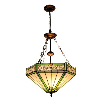 BRILAGI - Tiffany витражен полилей на верига EMERALD 3xE27/60W/230V диаметър 50 см