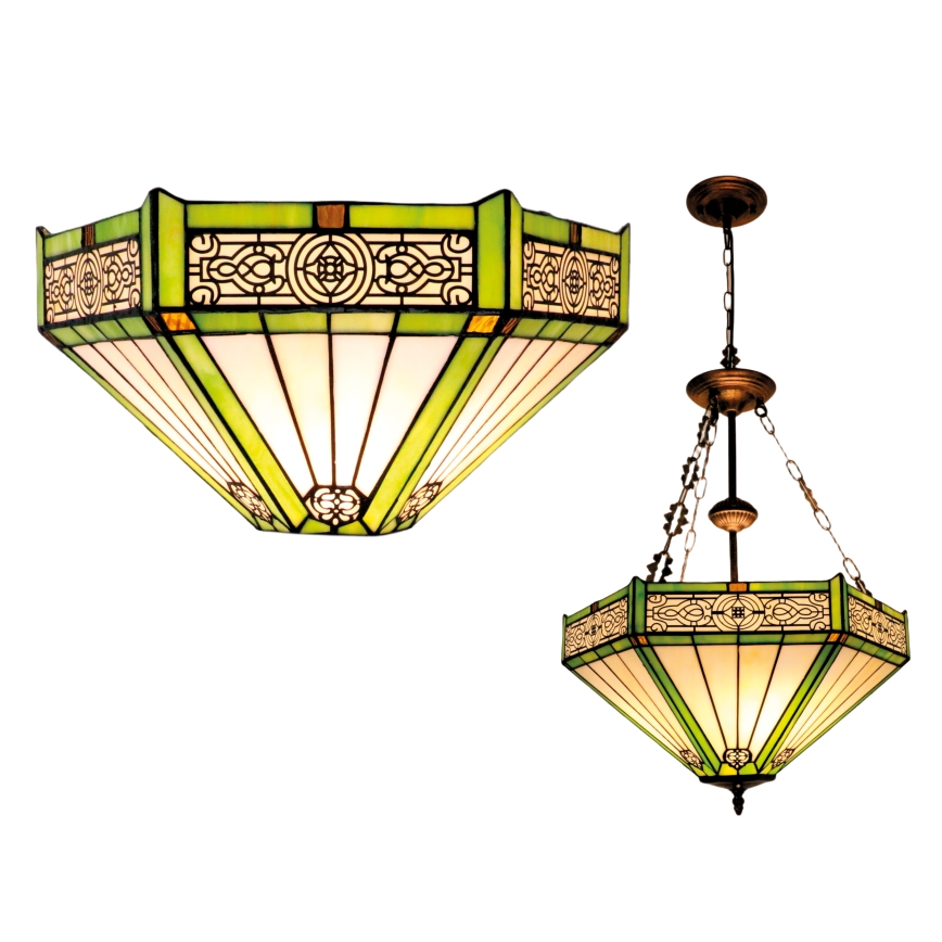 BRILAGI - Tiffany витражен полилей на верига EMERALD 3xE27/60W/230V диаметър 50 см