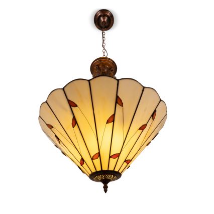 Brilagi - Tiffany витражен полилей на верига FOLIA 3xE27/60W/230V Ø 50 см