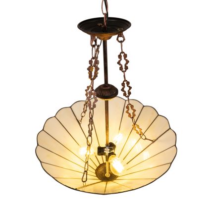 Brilagi - Tiffany витражен полилей на верига FOLIA 3xE27/60W/230V Ø 50 см