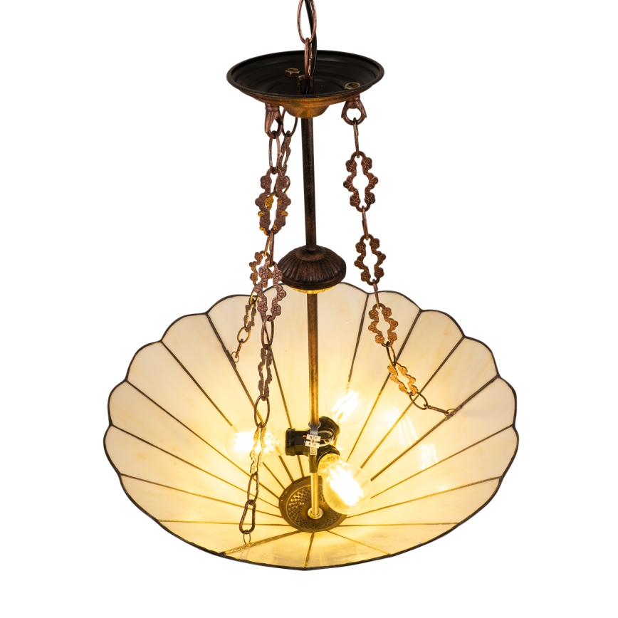 Brilagi - Tiffany витражен полилей на верига FOLIA 3xE27/60W/230V Ø 50 см